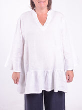 Bell Sleeve Linen Tunic - 12426, , Pure Plus Clothing, Lagenlook Clothing, Plus Size Fashion, Over 50 Fashion